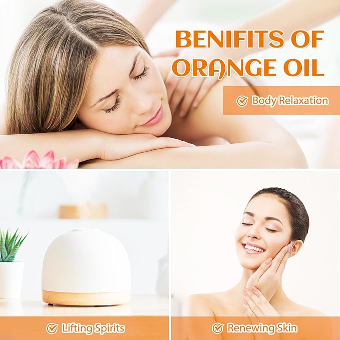 EVOKE OCCU Orange Essential Oil for Diffusers & Skin Care | Fresh Scent for DIY Cleaning Sprays, Candles & Soap Making, Aromatherapy to Lift Mood & Freshen Air – 118mL / 4 fl oz
