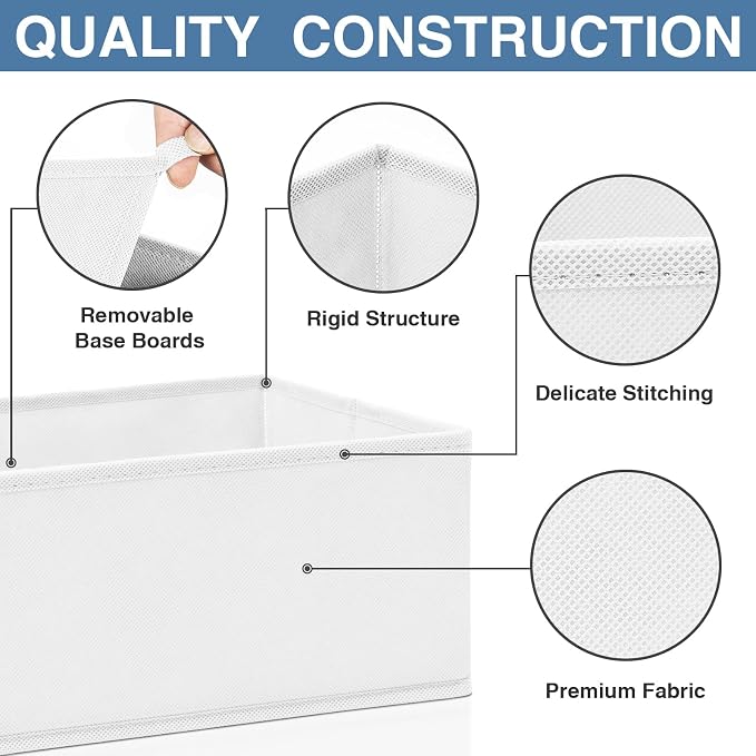 Criusia Drawer Organizer Clothes 12 Pack - Fabric Closet Organizers and Storage for Nursery Organization - Dresser Drawer Dividers for Baby Clothes/Socks/Underwear/Bras - College Dorm Room Essentials