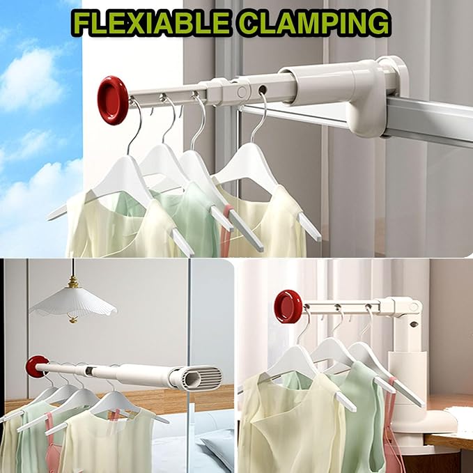 2 Pack Clothes Drying Rack for Travel Retractable Bar Laundry Hanger Portable Collapsible for Student Accommodation, Travel,Car,Suitcase (1)