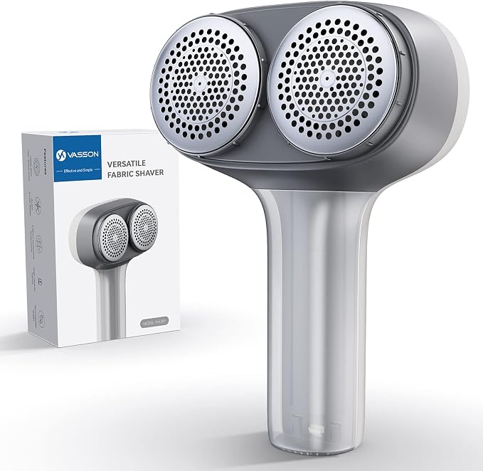 VASSON Fabric Shaver, Sweater Depiller & Pilling Remover | Dual-Head Design for 2X Faster Pilling Removal on Sweaters & Couches