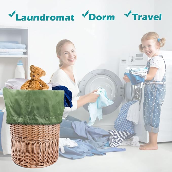 Coomee Heavy Duty Laundry Bag, 2 Pack XL Nylon Laundry Bags with Straps | Extra Large Laundry Bags, Drawstring Closure, Washable Large Dirty Clothes Organizer, Travel Bag Fits a Laundry Hamper