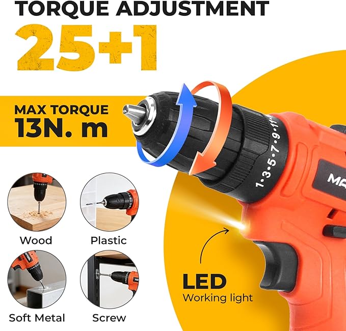 152 Piece Tool Set, Tool Box with 12V Cordless Drill, Home Repair Hand Tool Kit, General Household Drill Set for Homeowner, DIY, Handyman, Women