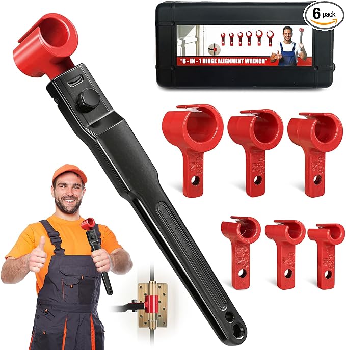 Vdsfand 6 IN 1 Door Hinge Adjustment Tool Kit Door Gap Adjustment Tool for Precise Hinge Gap Adjustment Upgraded Door Hinge Tool for Installation and Repair of Residential and Commercial