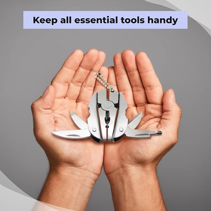 Gadgetime USA Multifunctional Stainless Steel Pliers & Mini Wrench Tool Set - Compact 5-in-1 Multipurpose Pliers & Wrench Set with Sheath - Tool Kit for Camping, Auto, Outdoor - EDC Multi Tool Set