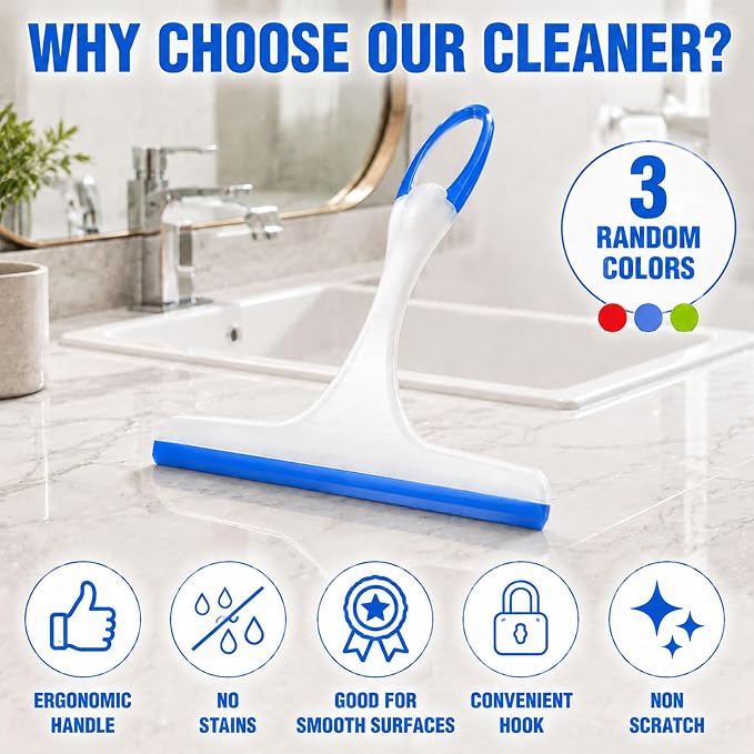 Shower Squeegee for Glass Doors, 3pcs Bathroom Squeegee for Shower Cleaner Squeegee, Window Cleaning Squeegee Glass Shower Door for Car Window Wiper Mirror Windshield