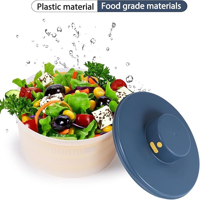 Electric Salad Spinner - Lettuce Vegetable Dryer, USB Rechargeable, Quick Drying Lettuce Fruit Spinner with Bowl