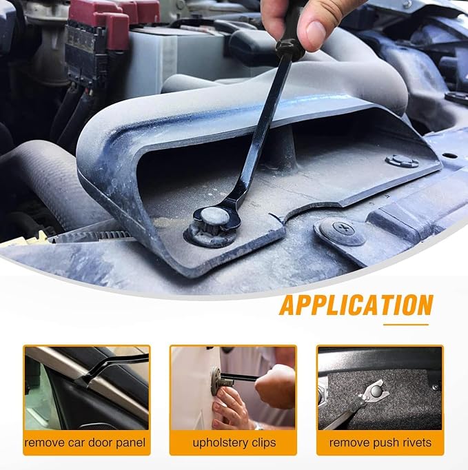 GOOACC 5 PCS Nylon Auto Trim Removal Tool Kit No-Scratch | Removal Tool Kit for Car Clip Panel & Audio Dashboard Dismantle Black