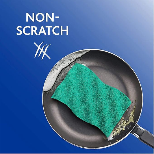 O-Cedar Scrunge Non-Scratch Scrub Sponge Multi-Use,All-Purpose,Odor-Resistant,Scrubbing Sponge Safely Cleans All Hard Surfaces in Kitchen and Bathroom,6 Count (Pack of 2)