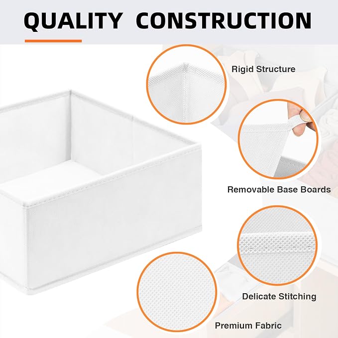 【FAMILY PACK】Drawer Organizer Clothes, 20 Pack Dresser Organizer Bins for Baby Clothes - Underwear Bra Sock Organizer - Fabric Closet Organization and Storage Dividers for Nursery Bedroom Dorm