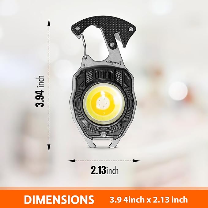 Father’s Day Gift for Dad – LED Flashlight Multitool Keychain with Magnet, EDC Emergency Tool, Carabiner, Bottle Opener, Screwdriver, Camping & Survival Gear for Men