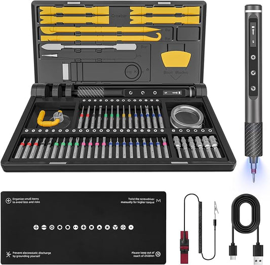 Tanson Precision Electric Screwdriver, 3.7v Laptop Screwdriver Set,71 In 1 Electronic Tool Set, Cordless Rechargeable Portable Repair Tool Set For Computer, Laptop, Mobile Phone, Camera, Watch Repair