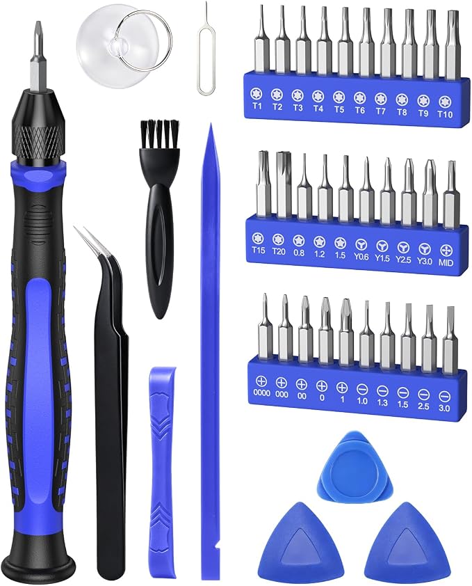 ORIA Small Precision Screwdriver Set, Mini Repair Tool Kit for Phone, PC, Computer, Laptop, Xbox, Switch, Glasses, Watch, Electronics, Household Tools with Torx Phillips Flat, 30 Magnetic Bits