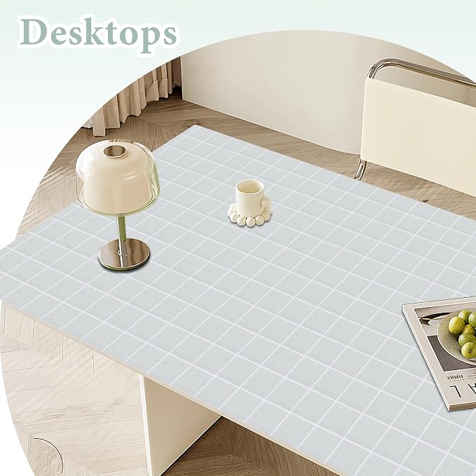 Drawer and Shelf Liner for Kitchen Cabinet: 12 in X 20 Ft Non Slip | Waterproof Shelf Paper Non Adhesive Refrigerator Liners Light Gray Grid Easy Liners for Bathroom