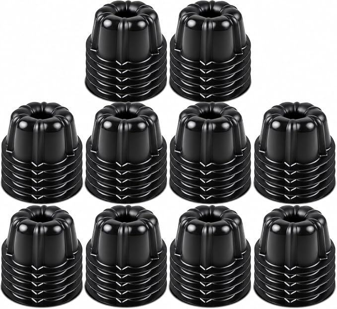 O’Creme Mini Flan Molds Pan – Reusable Bakeable Plastic Flanera/Molde Para Gelatina & Chocoflan – Non-Stick Silicone Baking Cups For Baking and Much More - 50 QTY Pack