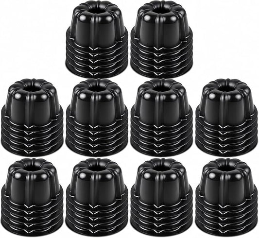 O’Creme Mini Flan Molds Pan – Reusable Bakeable Plastic Flanera/Molde Para Gelatina & Chocoflan – Non-Stick Silicone Baking Cups For Baking and Much More - 50 QTY Pack