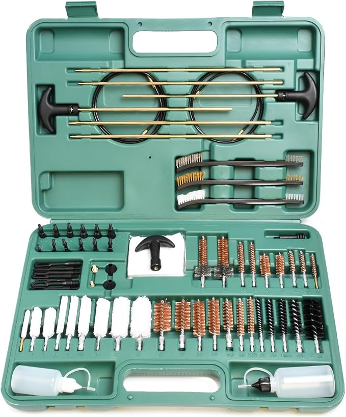 Universal Cleaning Kit for All Guns - Brushes for Pistol, Handgun, Shotgun, Rifle - Elite Brass Rods and Accessories for Men