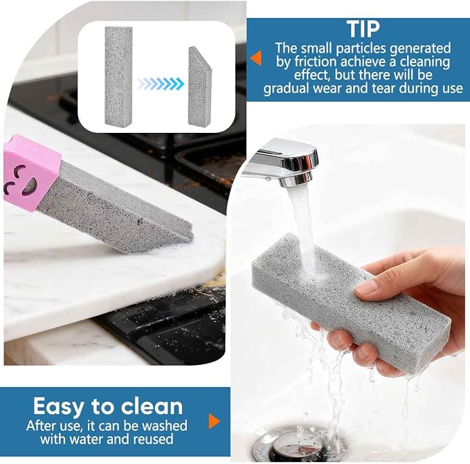 9 Pack Cleaning Pumice Stone Toilet Bowl Stick Cleaner with Handle Hard Water Ring Calcium Buildup Stains Remover Powerfully for Cleaning Toilet Bathtubs Kitchen Sink Grill Pools