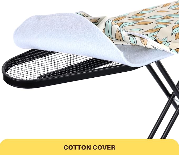 veiox Ironing Board with Heat Resistant Cover,Foldable Full Size Iron Board,Heavy Sturdy Legs,Height Adjustable,Wall Mount & Closet Hanger (13x43)