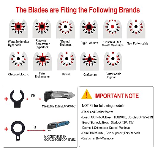4Pcs Multitool Diamond Oscillating Tool Blade Set | Diamond Blade for Oscillating Tool, Grout Removal Blade for Grout Removal, Cleaning Mortar and Soft Tile Cut