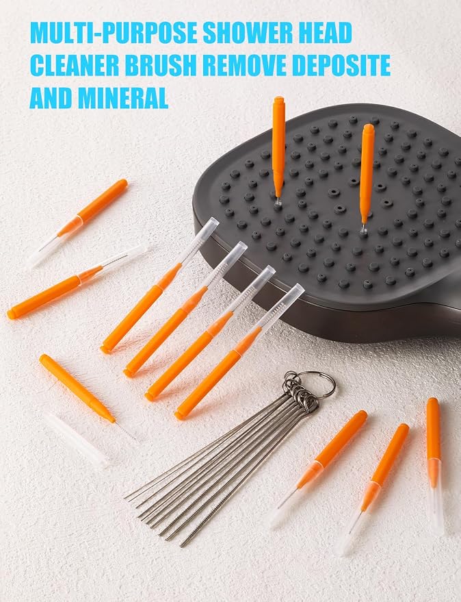120Pcs Shower Head Cleaner Tool, Shower Head Cleaning Brush for Small Hole | 100PCS Shower Head Cleaning Brush, Multi-Size Shower Head Cleaner Picks with Storage Box for Bathroom Nozzles Faucets