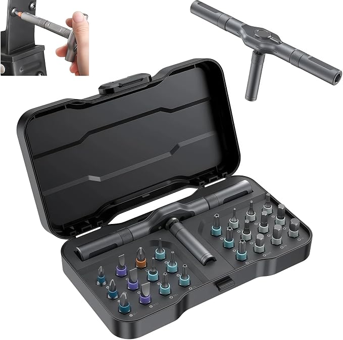 24 In 1 Magnetic Ratchet Screwdriver Set, Multi-Purpose Mini Screwdriver Set Suitable for Diy, Electronic Products, Watches, and Home Repairs