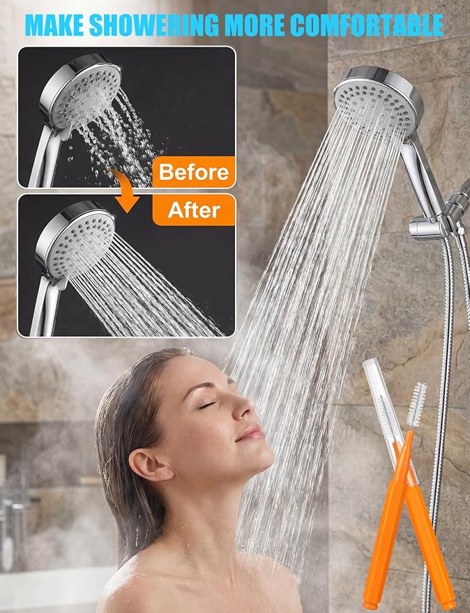 120Pcs Shower Head Cleaner Tool, Shower Head Cleaning Brush for Small Hole | 100PCS Shower Head Cleaning Brush, Multi-Size Shower Head Cleaner Picks with Storage Box for Bathroom Nozzles Faucets