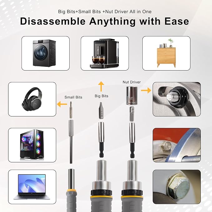 MULWARK Screwdriver Bit Set & Socket Kit, 77-Pieces Ratcheting Screwdriver Set with Case, 77 in 1 Multi Bit Screw Driver for Home DIY, Electronics, Car Emergency and Garage