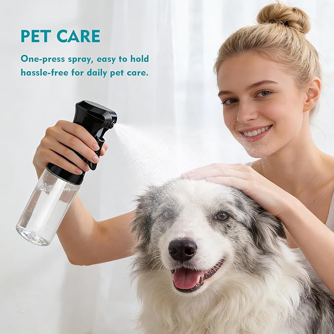 Continuous Spray Bottle, 6.8 OZ Hair Spray Bottles, Ultra-Fine Mister Spray Bottle for Hairstyling, Cleaning, Plants, Pets, Salons, and More (2 Pack)