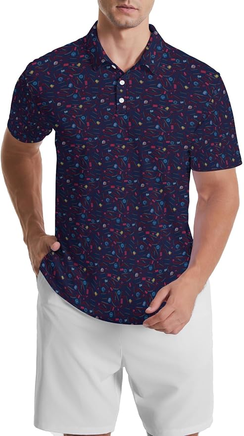 Polo Shirts for Men Moisture Wicking Mens Polo Shirts Patriotic Shirts for Men