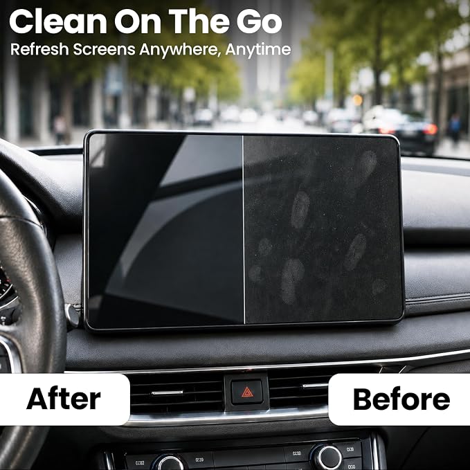 Electronic Wipes Screen Cleaner Streak-Free [2 Pack x40] Computer Screen Wipes, TV Screen Cleaner Wipes, Monitor Wipes for Smart TV, Laptop, iPhone, ipad and more - [Microfiber Cloth + 80 Wipes]