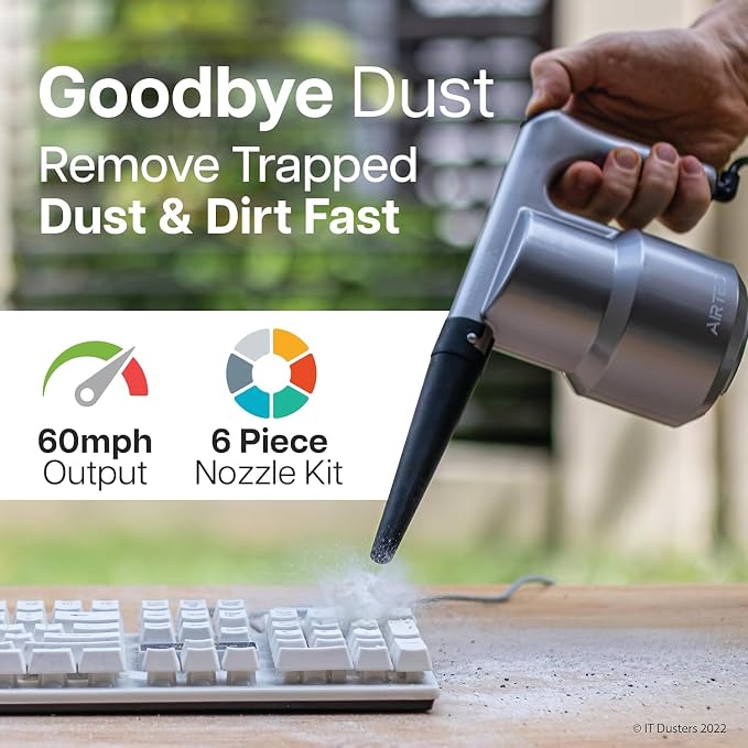 AirTec Ultra Electric Air Duster Blower for PC, Laptop, Console, Electronics and Home Cleaning, Environmental Alternative to Spray air can Duster Keyboard Cleaner (Type 3)