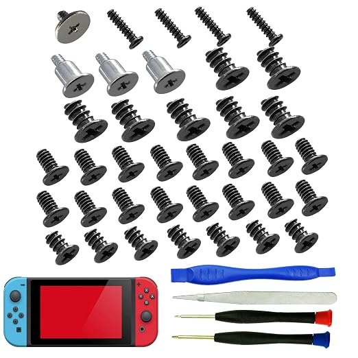 40PCS with Tweezer Screwdriver Opening Tools Repair Replacement Kit Full Screws Set for Nintendo Switch Console