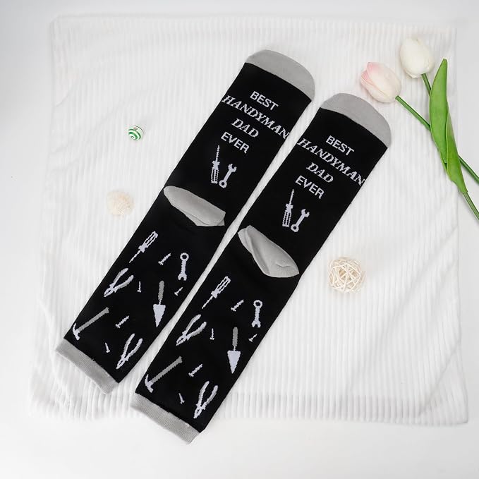 Fathers Day dad gifts christmas Birthday Best Dad Ever Funny Outdoor Hobby Sports Themed Novelty Socks Gift for Men
