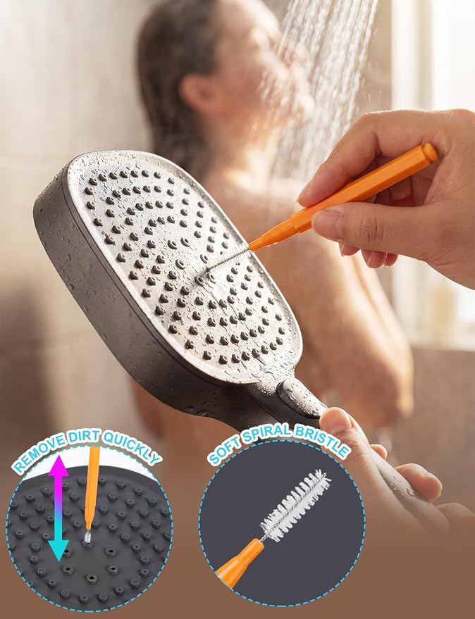 120Pcs Shower Head Cleaner Tool, Shower Head Cleaning Brush for Small Hole | 100PCS Shower Head Cleaning Brush, Multi-Size Shower Head Cleaner Picks with Storage Box for Bathroom Nozzles Faucets