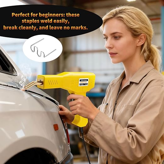 Plastic Welder Kit, 1200PCS Staples, Hot Stapler for Bumper Repair | 1200PCS Mixed Staples, Rust-Proof Stainless Steel, Portable Toolbox, Built-in LED, Ergonomic Grip, 5-Year Warranty, DIYers