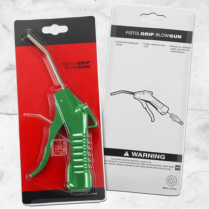 Honoson 16 Pcs Air Nozzle Blower Gun Pistol Grip Air Blow Tool Compressor Accessories for Industrial Household Mechanics (Green)