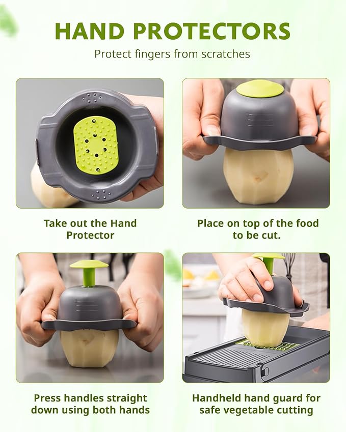 ADOV Mandoline Slicer for Kitchen, Vegetable Chopper with Container, 14 in 1 Multifunctional Food Chopper, 7 Blade Onion Cucumber Slicer Vegetable Cutter for Salad, Potato Essential Kitchen Gadgets