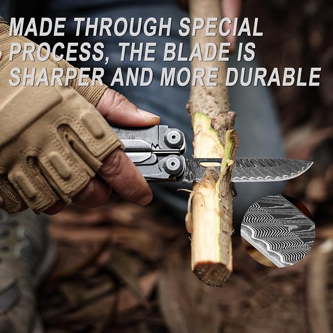 GrandHarvest Multitool, 25-in-1 Spring Loaded Pliers Multi Tool, Each Tools with Safety Lock-Stainless Steel Multi-Tool, Propylene Sheath, Survival Gear for Camping, Hiking, Multi Plier, Pocket Knife