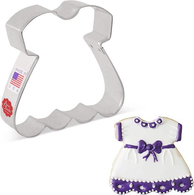 Ann Clark Baby Dress Cookie Cutter, 3-1/2" Made in USA