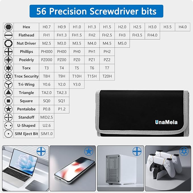 80 IN 1 Professional Computer Repair Tool Kit, Precision Screwdriver Set with 56 Bits, Magnetic Screwdriver Set for Laptop, PC, MacBook, Tablet, iPhone, PS4, Electronics, Gamer Tech Gifts for Men | Magnetic Screwdriver Set for Laptop, PC, MacBook, Tabl...