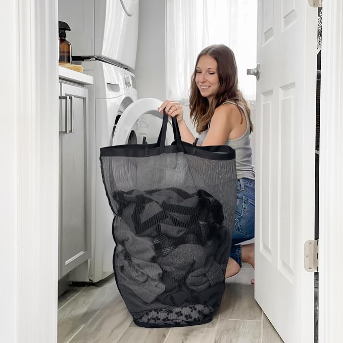 Goodpick 100L Large Rolling Laundry Basket with Wheels and Lid, Black | 17.3" × 13" × 29.5" Collapsible Laundry Hamper for Clothes & Blankets Storage, Removable Wash Bag, Bathroom Organization