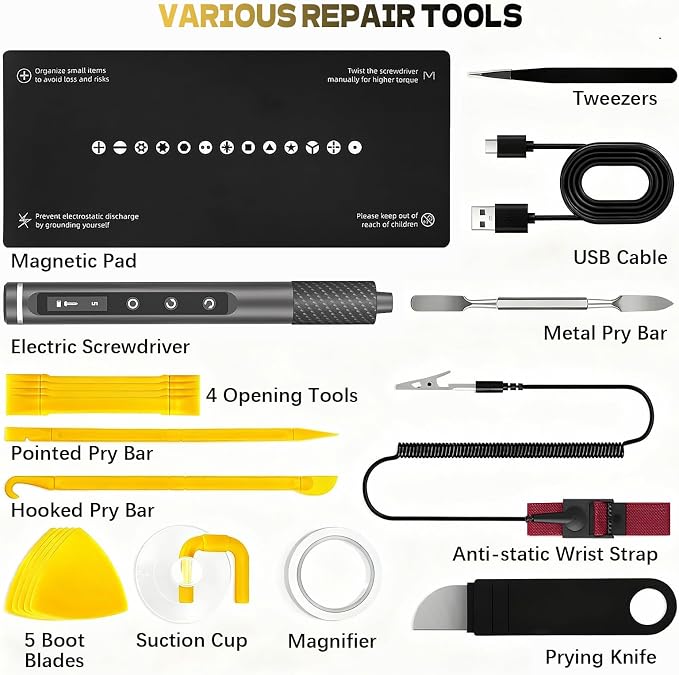 Tanson Precision Electric Screwdriver, 3.7v Laptop Screwdriver Set,71 In 1 Electronic Tool Set, Cordless Rechargeable Portable Repair Tool Set For Computer, Laptop, Mobile Phone, Camera, Watch Repair
