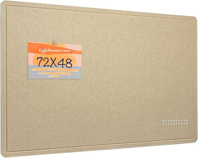 Felt Bulletin Board 72x48 inches, Decorative Pin Board for Home & Office | Cork Board Alternative for Wall with Push Pins, Display Mood Board for Photos, Notes & Reminders