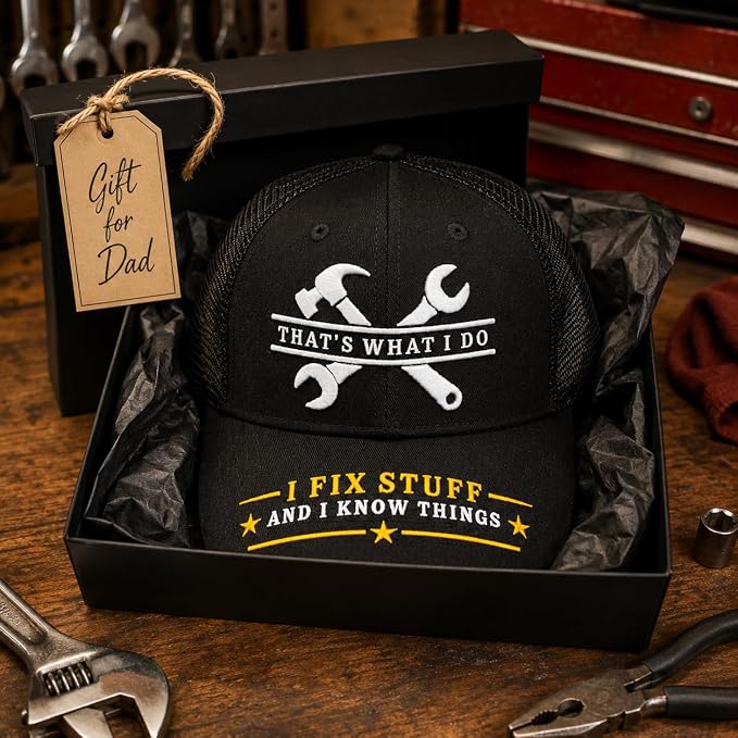 I Fix Stuff Funny Dad Hat,Gifts for Men Who Have Everything,Fathers Day Birthday Gift for Dad OR Husband
