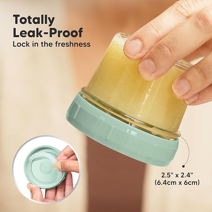 12pk 4oz Glass Baby Food Containers with Lids, Leak-Proof (Musk Dusk) | Microwavable Small Glass Jars, Baby Purees, Toddler Snack Storage Containers, BPA-Free, Dishwasher-safe, Freezer Safe