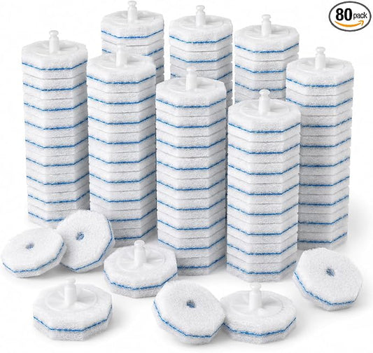 80 Pack Wand Refills Compatible with Clorox Toilet Brushes, Instant Foam Cleaning, Secure Lock No Slipping, Odor Neutralizing, Easy Snap-On Design