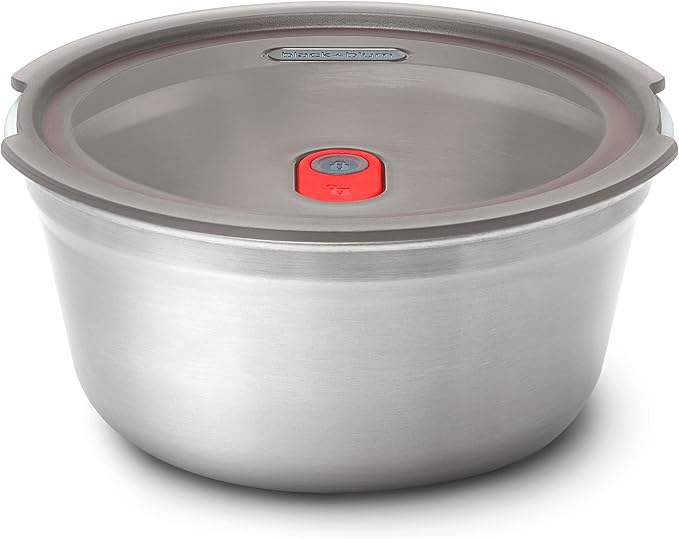 BLACK + BLUM Lunch Bowl | Microwave Safe Stainless Steel | 950ml | Leak Proof & Airtight, Durable & Reusable, Stackable Food Storage, Ideal for Meal Prep Batch Cooking, Lunches and Snacks