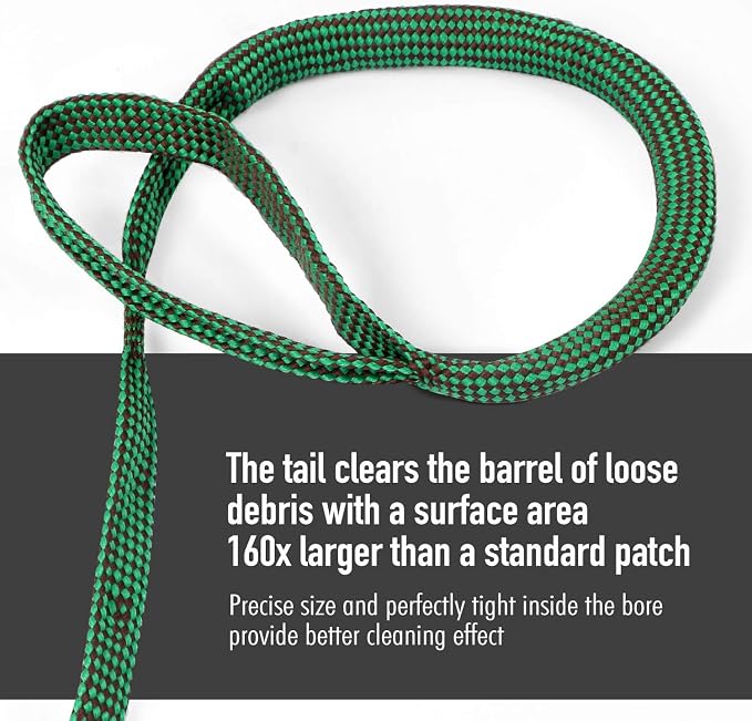 2Pack/3Pack Bore Rope Brush Gun Cleaner Cleaning Snakes, Barrel Snake for 5.56mm/.223/.22/9mm/Cal .380/12 GA/. 30 Cal/.308/.44 Cal. Rifle Shotgun Gun Cleaning(Choose Your Cal)