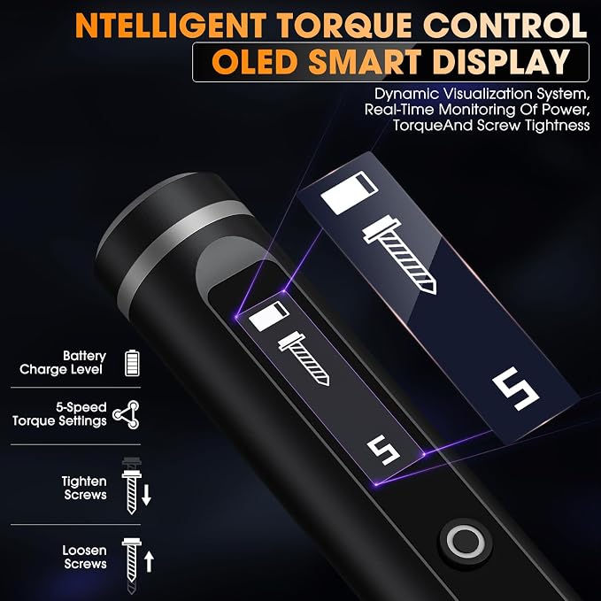 TanSon Mini Electric Screwdriver Set,3.7V Cordless Precision Screwdriver Set with 50 in 1 Magnetic Bits,Magnetic Storage,5 Torque Setting,LED Display,Small Repair Tool Kit for Computers,Phones,Watches