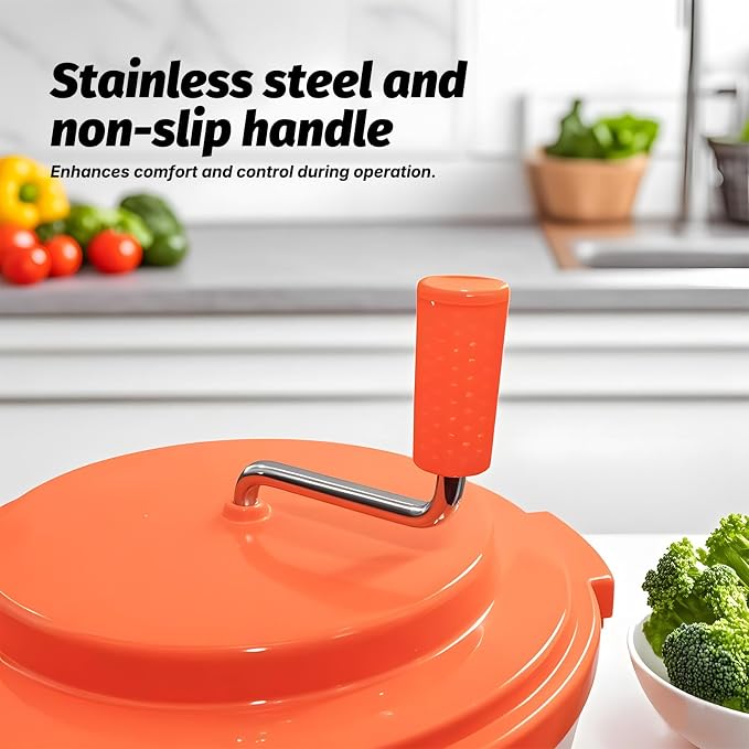 Commercial Salad Spinner 2.5 Gal / 10 Qt Heavy Duty Manual Lettuce Dryer with Stainless Steel Shaft, Large Capacity Vegetable Dryer Basket with Brake & Drain System for Restaurant Kitchen & Food Prep